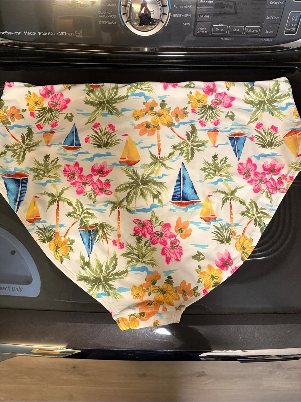 Cream/Pink Floral Bikini Bottom sz 3XL NWT